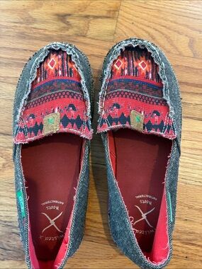 Twisted X Red Patterned Kids Slip-On Canvas Shoes